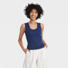 Women's Slim Fit Tank Top - A New Day Navy