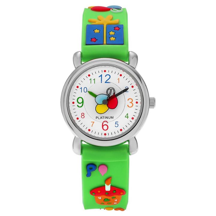 Unisex Geneva Platinum Kid's Birthday Party Silicone Strap Watch - Green