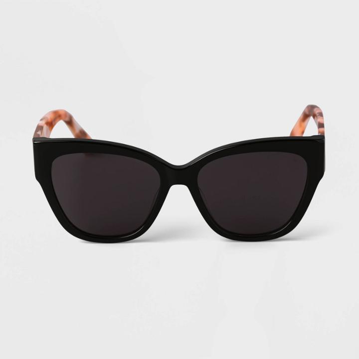 Women's Acetate Cateye Sunglasses - A New Day , Black