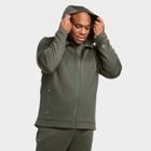 Men's Textured Fleece Premium Full-zip Hoodie - All In Motion Olive Green
