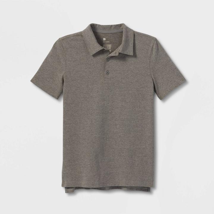 Boys' Golf Polo Shirt - All In Motion Heathered Black