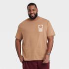 Men's Big & Tall Printed Short Sleeve Graphic T-shirt - Goodfellow & Co Brown/sun