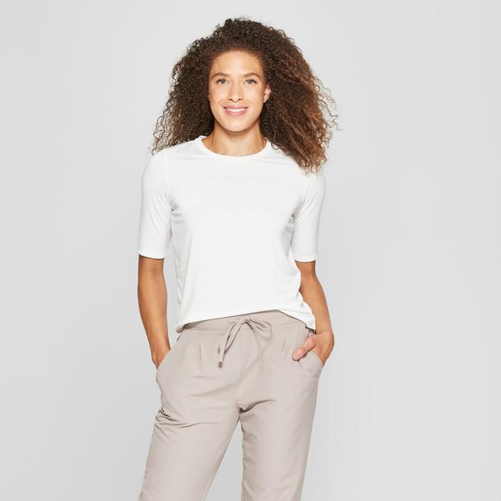 Mpg Sport Women's Short Sleeve Knit T-shirt - Coconut Cream