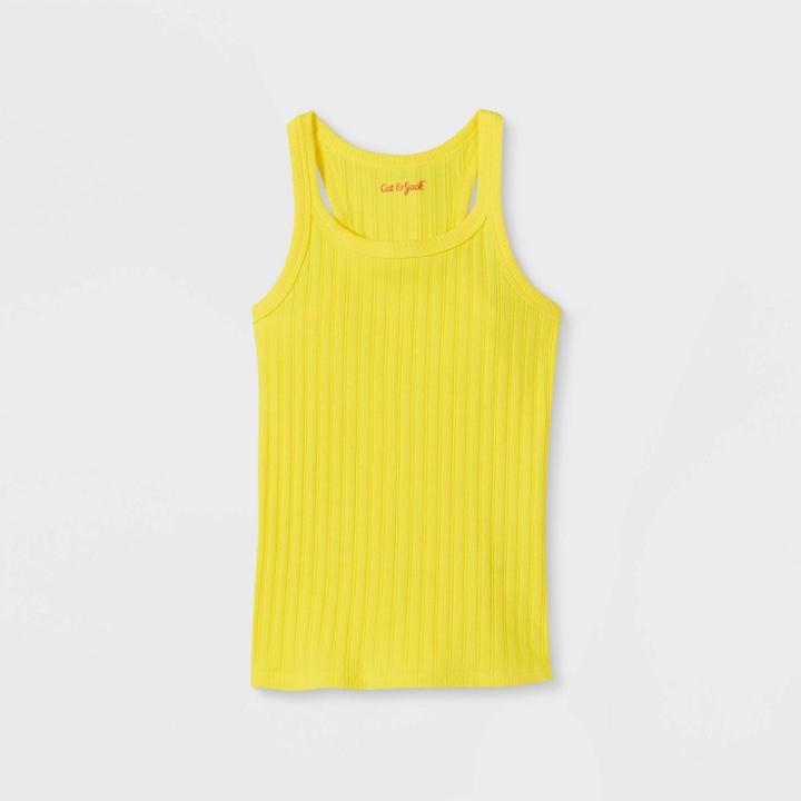 Girls' Ribbed Tank Top - Cat & Jack Bright Yellow