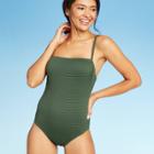 Women's Smocked High Coverage One Piece Swimsuit - Kona Sol Green
