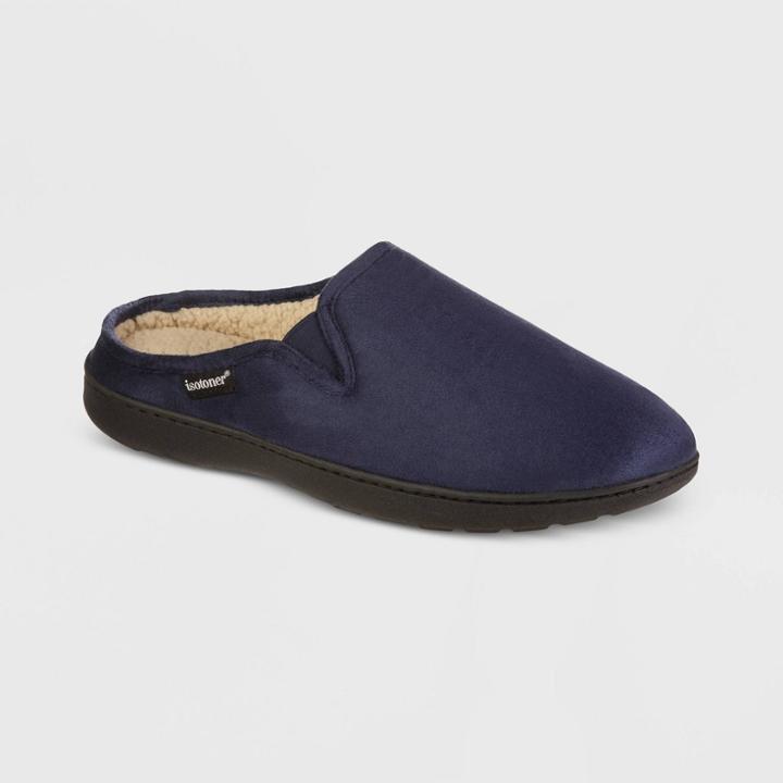 Isotoner Men's Recycled Vincent Hoodback Slippers - Navy Blue
