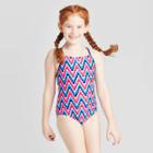 Speedo Girls' Print Thin Strap One Piece Swim Suit - Red/white/black S, Girl's, Size: Small,