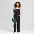 Women's Striped Jumpsuit - A New Day Black/white
