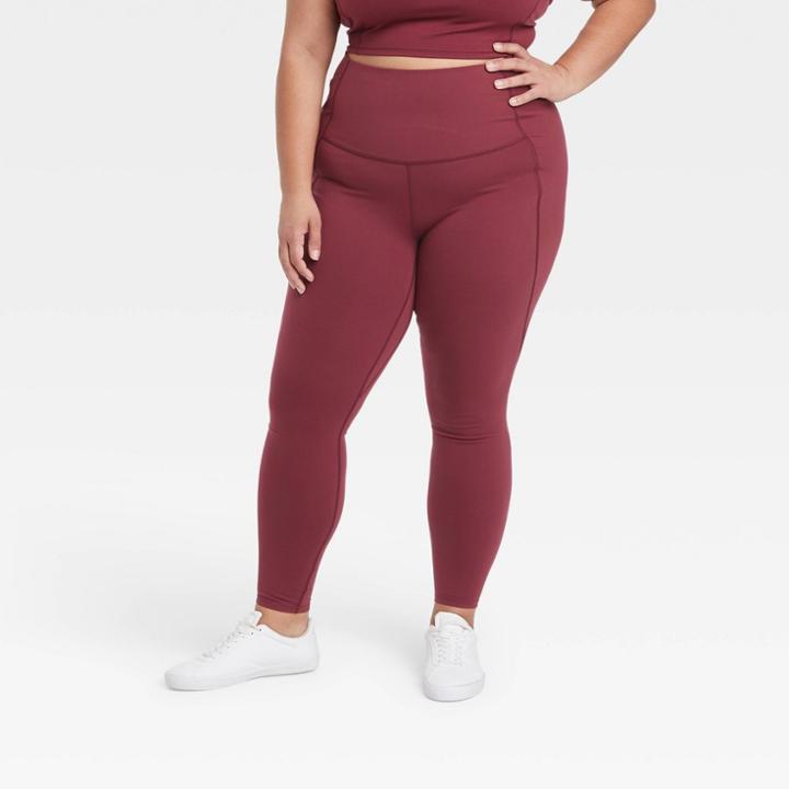 Women's Plus Size Brushed Sculpt High-rise Leggings - All In Motion Garnet Red