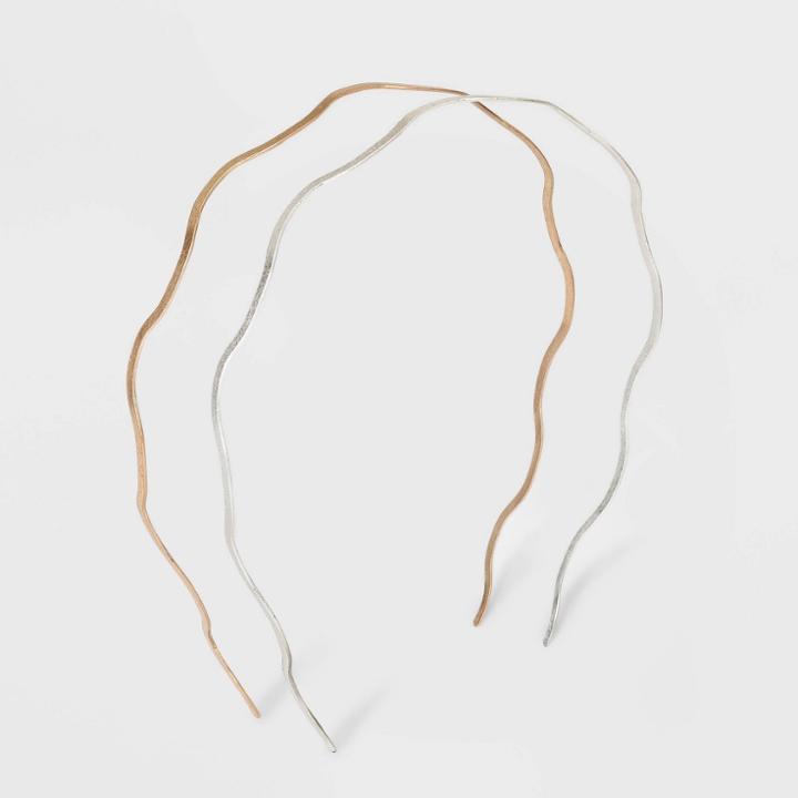 Skinny Wavy Metal Headband Set 2pc - Universal Thread