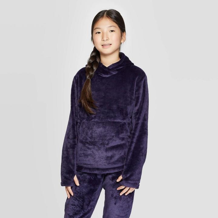 Girls' Luxe Fleece Hoodie - C9 Champion Navy Blue Xs, Girl's, Blue Blue