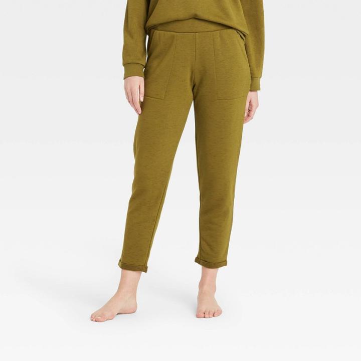 Women's Two-toned Fleece Lounge Pants - Stars Above Green
