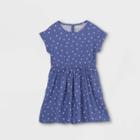 Girls' Printed Short Sleeve Woven Dress - Cat & Jack Navy
