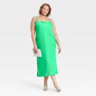 Women's Plus Size Apron Slip Dress - A New Day Green
