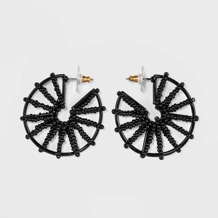 Sugarfix By Baublebar Pinwheel Hoop Earrings - Black, Women's
