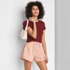 Women's Drawstring Comfort Shorts - Wild Fable Pastel Peach Xs, Pastel Pink