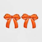 Sugarfix By Baublebar Metallic Bow Drop Earrings - Orange