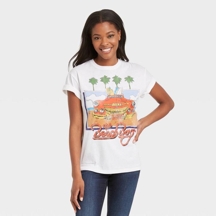 Women's The Beach Boys Beach Short Sleeve Graphic T-shirt - White