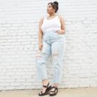 Women's Plus Size High-rise Distressed Ankle Jeans - Wild Fable