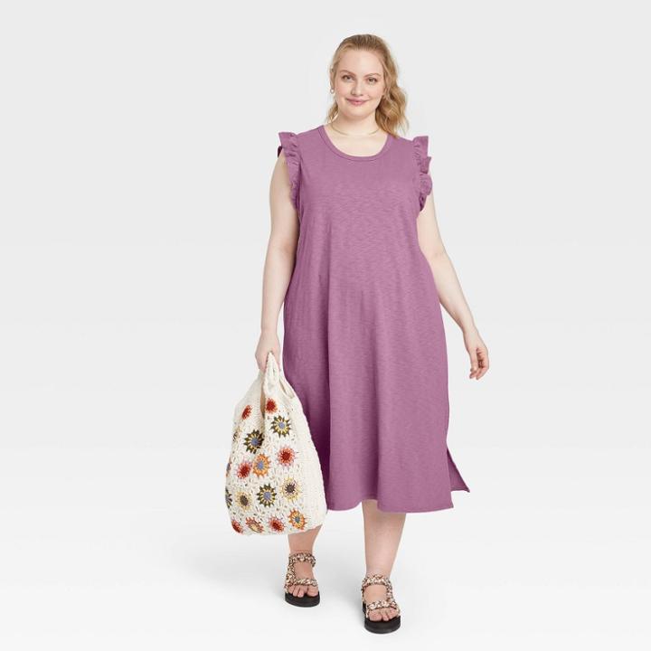 Women's Plus Size Ruffle Tank Dress - Universal Thread