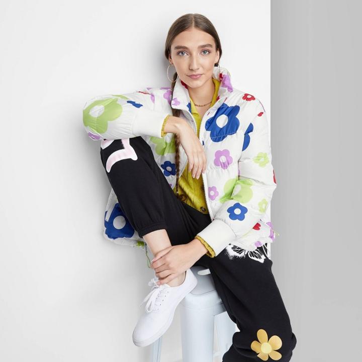 Puffer Jacket - Wild Fable White Floral