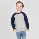 Toddler Boys' Fleece Raglan Sleeve Crew Sweatshirt - Cat & Jack Heather Blue 2t, Boy's, Gray