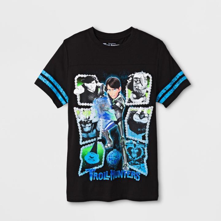 Boys' Trollhunters Short Sleeve T-shirt - Black