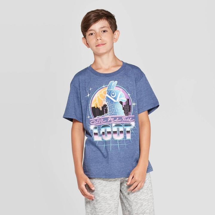 Boys' Fortnite Give Loot Short Sleeve T-shirt - Navy