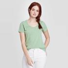 Women's Short Sleeve V-neck Relaxed Fit T-shirt - Universal Thread Green