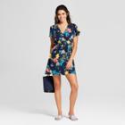 Women's Floral Print Wrap Front Dress - Lily Star (juniors') Navy