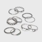 Rhodium With Acrylic Stones Multipack Rings - Wild Fable