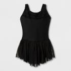 Danshuz Toddler Girls' Camisole Style Activewear Dress With Scarf Style Straps And Bow - Black 8-10,
