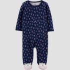 Baby Girls' Owl Interlock Footed Pajama - Just One You Made By Carter's Navy Newborn, Blue
