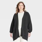 Women's Plus Size Open-front Cardigan - Universal Thread Charcoal Gray
