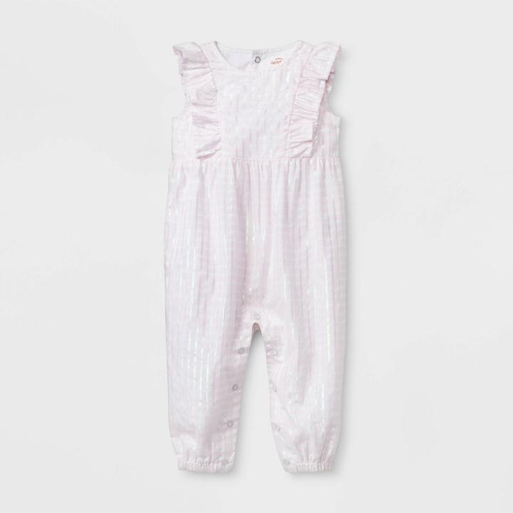 Baby Girls' Lurex Plaid Romper - Cat & Jack Purple Newborn, Girl's