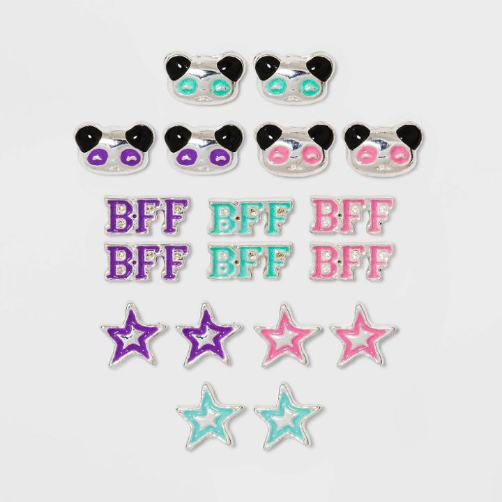 Girls' 9pk Panda And Star Earrings - Cat & Jack