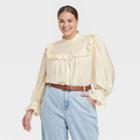 Women's Plus Size Bishop Long Sleeve Top - Who What Wear Cream