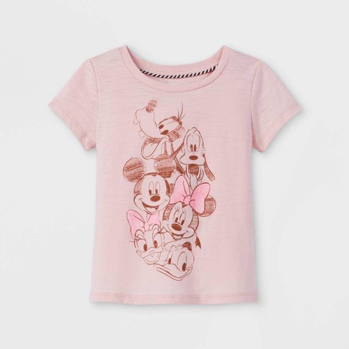 Toddler Girls' Mickey Mouse & Friends Short Sleeve Graphic T-shirt - Pink