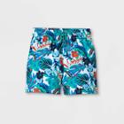 Toddler Boys' Leaf Print Swim Trunks - Cat & Jack White