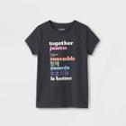 Girls' 'better Together' Short Sleeve Graphic T-shirt - Cat & Jack Charcoal Gray