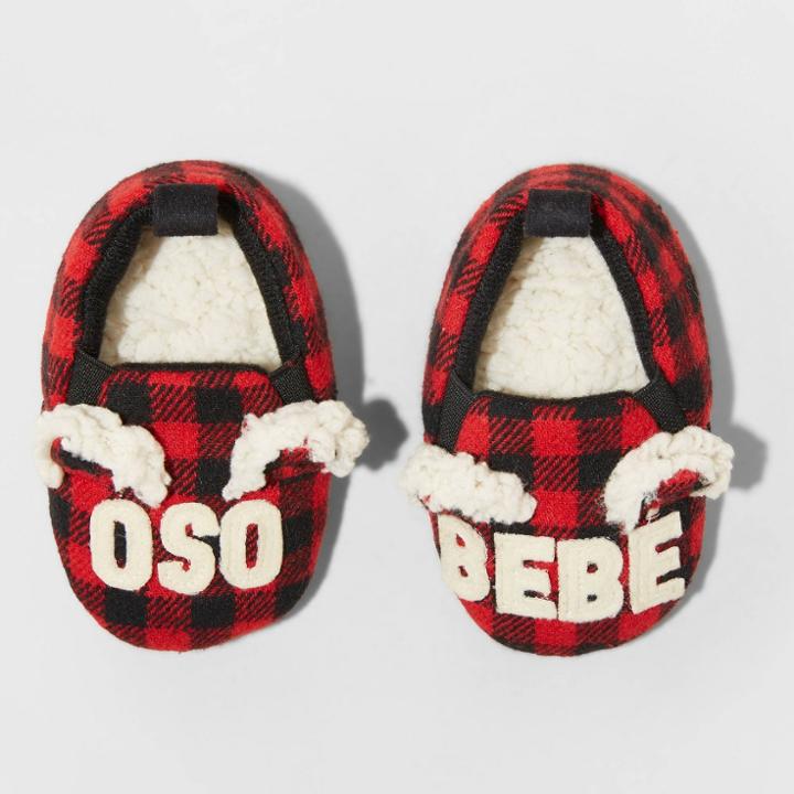 Toddler Boys' Family Sleep Bebe Oso Slippers - Wondershop Red