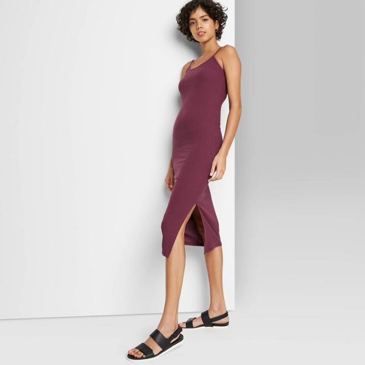 Women's Sleeveless Rib-knit Dress - Wild Fable Cranberry