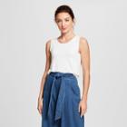 Women's Loose Fit Scoop Neck Tank - A New Day White