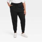 Women's Plus Size High-rise Fleece Jogger Pants - Universal Thread Black