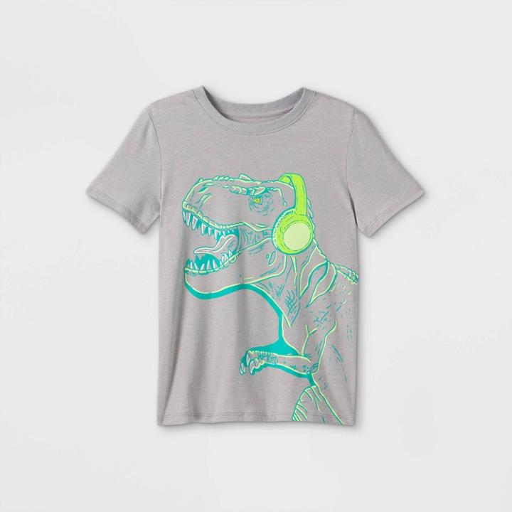 Boys' 't-rex In Headphones' Graphic Short Sleeve T-shirt - Cat & Jack