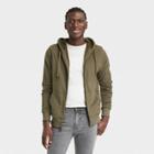 Men's Sherpa Lined Zip-up Hoodie - Goodfellow & Co Olive Green