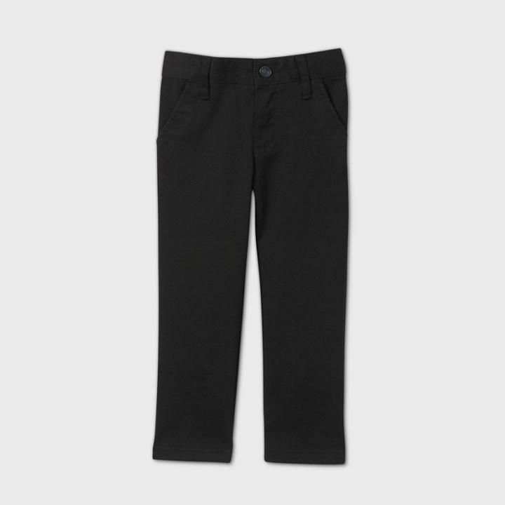 Toddler Girls' Stretch Uniform Skinny Fit Chino Pants - Cat & Jack Black
