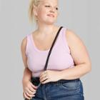 Women's Plus Size Round Neck Ribbed Tank Top - Wild Fable Purple 1x, Women's,