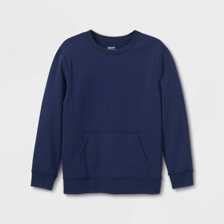 Kids' Adaptive Abdominal Access Pullover Sweatshirt - Cat & Jack Navy