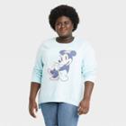 Women's Disney Plus Size Minnie Mouse Graphic Sweatshirt - Aqua Blue